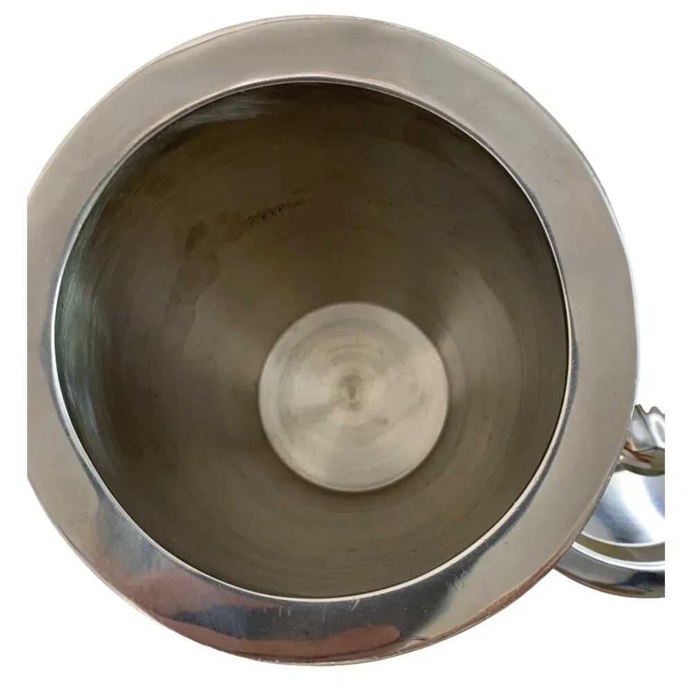 VTG Stainless Steel Ice Bucket Mid Century 8 Inches Tall Insulated Tilted 7577